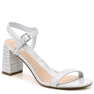 🔺SOLD🔻Bleecker & Bond Zagora Ice Blue Croc Print Heeled Sandals